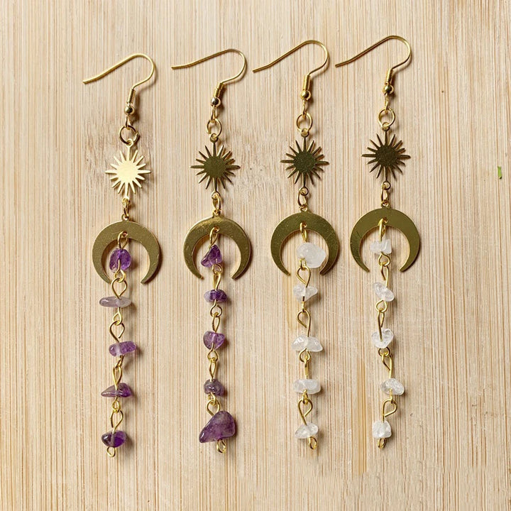 Bohemian  Sun Moon Earrings