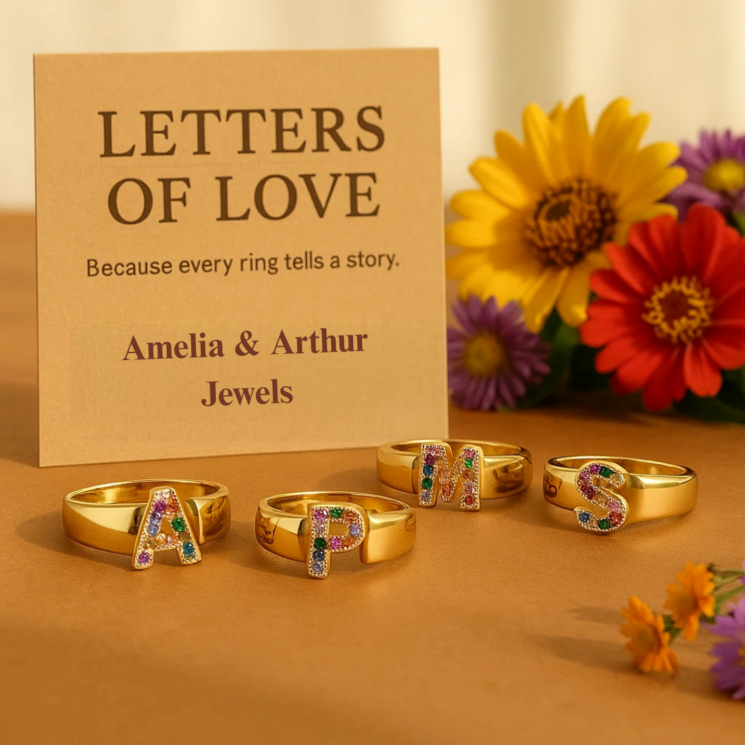 Aura - Gold Stainless Steel Initial Ring
